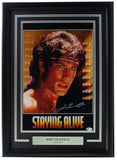John Travolta Signed Framed Staying Alive 11x17 Poster Photo BAS ITP