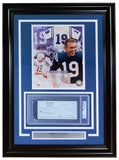 Johnny Unitas Baltimore Colts Signed Framed Bank Check #5584 PSA - Sports Integrity