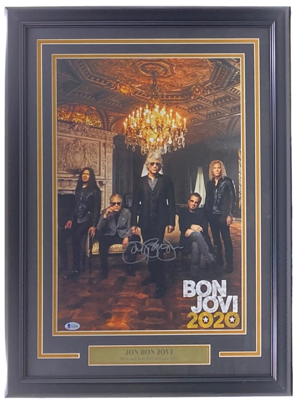 Jon Bon Jovi Signed Framed 11x17 Bon Jovi 2020 Tour Poster Photo BAS Sports Integrity