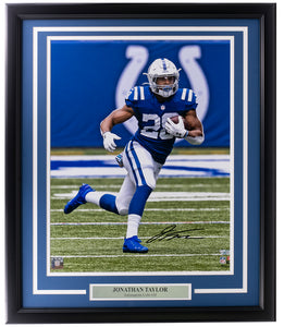 Jonathan Taylor Signed Framed In Black 16x20 Indianapolis Colts Photo Fanatics Sports Integrity