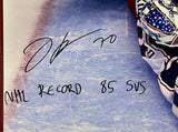 Joonas Korpisalo Signed Blue Jackets 16x20 NHL Record 85 SVS Insc Photo Fanatics