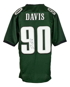 Jordan Davis Signed Custom Green Pro Style Football Jersey JSA Sports Integrity