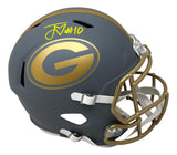 Jordan Love Signed Green Bay Packers Full Size Slate Speed Replica Helmet BAS