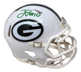 Jordan Love Signed Green Bay Packers White Mini Speed Helmet JSA