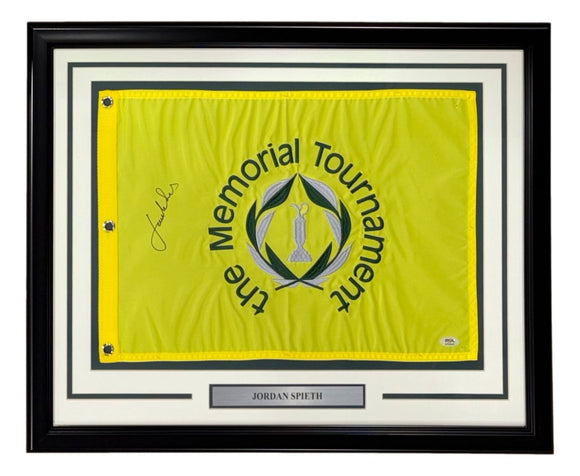 Jordan Spieth Signed Framed The Memorial Tournament Golf Flag PSA/DNA Hologram