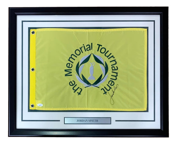 Jordan Spieth Signed Framed The Memorial Tournament Golf Flag JSA Sports Integrity