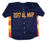 Jose Altuve Houston Signed Navy Baseball Jersey 17 AL MVP BAS