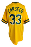 Jose Canseco Oakland Signed Yellow Baseball Jersey JSA QR Hologram