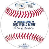 Josh Jung Texas Rangers Signed 2023 World Series Baseball 23 WS Champs BAS