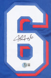 Josh Jung Texas Signed Blue Baseball Jersey BAS