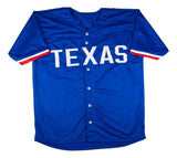 Josh Jung Texas Signed Blue Baseball Jersey GTSM