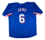 Josh Jung Texas Signed Blue Baseball Jersey GTSM