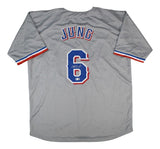 Josh Jung Texas Signed Gray Baseball Jersey BAS
