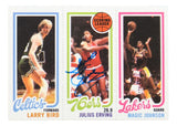 Julius Erving Signed Reprint 1980 Topps #174 Bird Magic Dr.J Card BAS