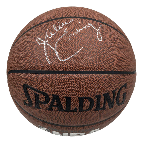 Julius Erving Philadelphia 76ers Signed Brown Spalding I/O NBA Basketball BAS Sports Integrity