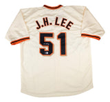 Jung-Hoo Lee San Francisco Signed in Korean Cream Baseball Jersey BAS