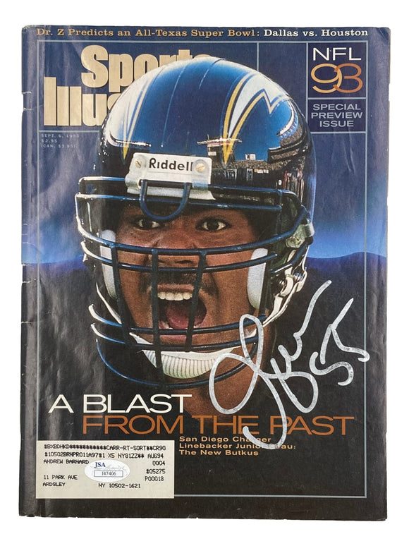 Junior Seau San Diego Chargers Signed Sep 6 1993 Sports Illustrated Magazine JSA