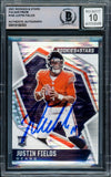 Justin Fields Signed 2021 Rookies & Stars #104 Bears Rookie Card BAS Auto 10