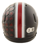 Justin Fields Signed Ohio State Alternate Black Mini Speed Helmet BAS