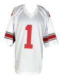 Justin Fields Signed Custom White College Football Jersey BAS
