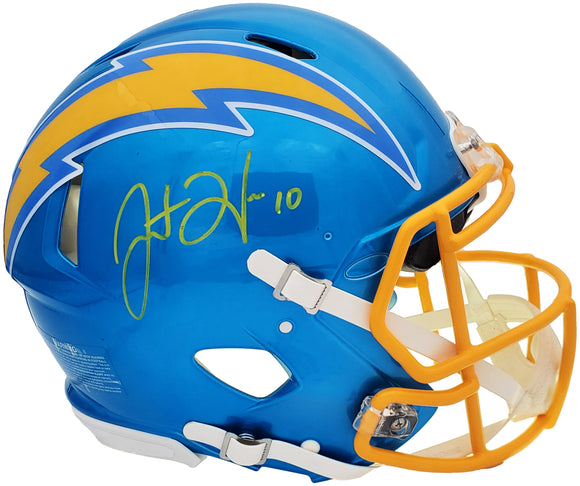 Justin Herbert Signed Los Angeles Chargers FS Flash Speed Authentic Helmet BAS