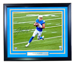 Justin Herbert Signed Framed 16x20 Los Angeles Chargers Photo Fanatics Sports Integrity