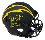 Justin Herbert Signed Chargers FS Eclipse Speed Replica Helmet 2020 NFL ROY BAS