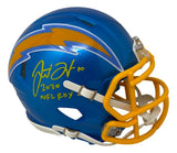 Justin Herbert Signed Chargers Flash Mini Speed Helmet 2020 AFC ROY BAS