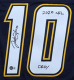 Justin Herbert Los Angeles Signed Navy Football Jersey 2020 NFL OROY BAS