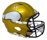 Justin Jefferson Signed Minnesota Vikings FS Flash Replica Speed Helmet BAS