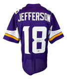 Justin Jefferson Minnesota Signed Purple Football Jersey BAS