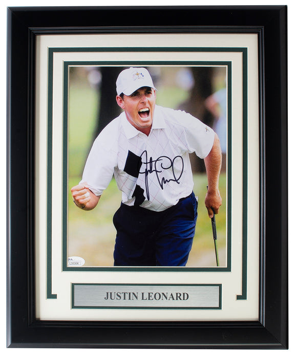 Justin Leonard Signed Framed 8x10 Golf Photo JSA Sports Integrity