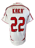 Sports Integrity Kaka Signed AC Milan 2007 Champions League Adidas soccer jersey features "KAKA" and number 22 on the back, with Kaka's autograph on the number 2.