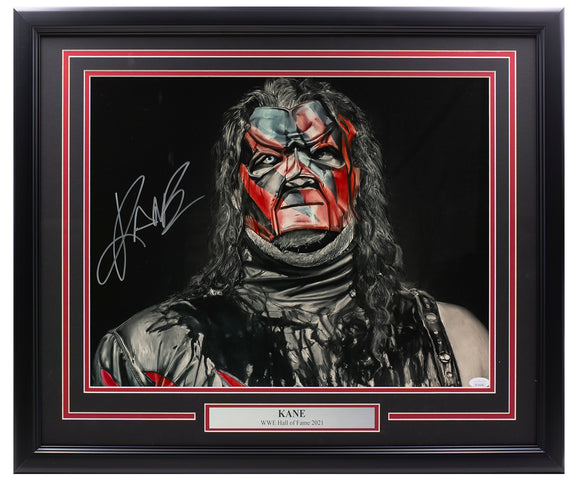 Kane Signed Framed 16x20 WWE Wrestling Photo JSA ITP