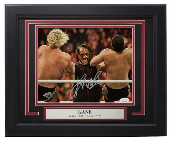 Kane Signed Framed 8x10 WWE Wrestling Action Photo JSA ITP