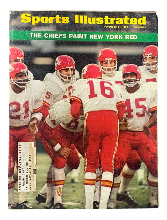 Kansas City Chiefs vs NY Jets Sports Illustrated Magazine November 24, 1969