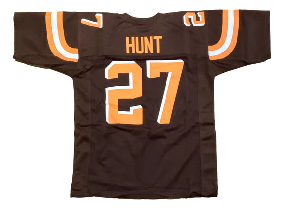Kareem Hunt Custom Brown Pro-Style Football Jersey Sports Integrity