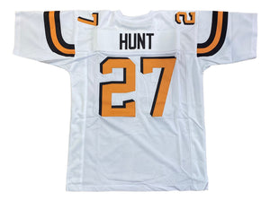 Kareem Hunt Custom White Pro-Style Football Jersey Sports Integrity