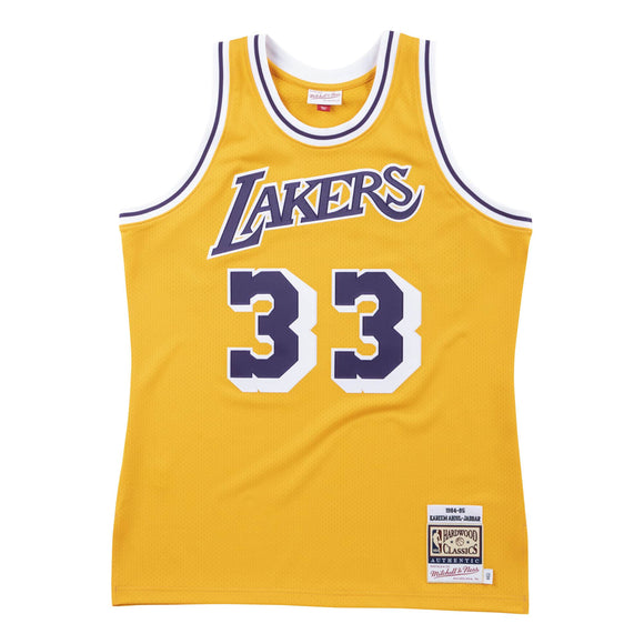 Kareem Abdul Jabbar Los Angeles Lakers 1984-85 Yellow Mitchell & Ness Jersey