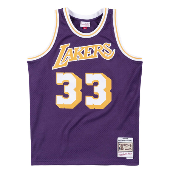 Kareem Abdul Jabbar Los Angeles Lakers 1983-84 Purple Mitchell & Ness Jersey