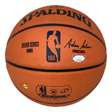 The Sports Integrity Karl Malone Utah Jazz Signed Spalding I/O NBA Basketball includes JSA ITP authentication and comes with a display case.