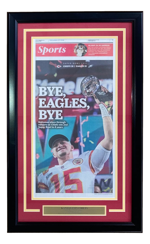 Kanas City Chiefs Framed Super Bowl LVII Kansas City Star Sports Newspaper Sports Integrity
