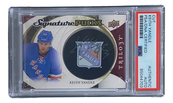 Keith Yandle Signed 2015/16 UD Trilogy #SP-KY Rangers Hockey Card PSA/DNA Sports Integrity