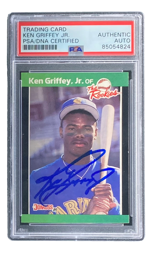 Ken Griffey Jr Signed Mariners 1989 Leaf #3 Rookie Card PSA/DNA