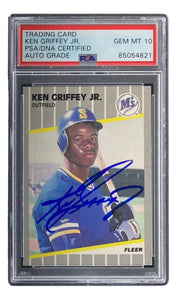 Ken Griffey Jr Signed Mariners 1989 Fleer #548 Rookie Card PSA/DNA Gem MT 10 Sports Integrity