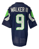 Kenneth Walker III Seattle Signed Navy Blue Football Jersey BAS