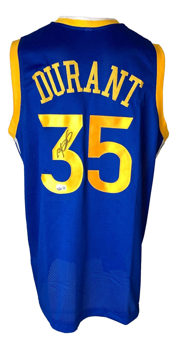 Kevin Durant Golden State Signed Blue Basketball Jersey BAS