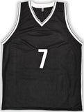 The Sports Integrity Kevin Durant Brooklyn Signed Black Basketball Jersey BAS features a sleeveless design with white trim and a large white number 7 on the front.