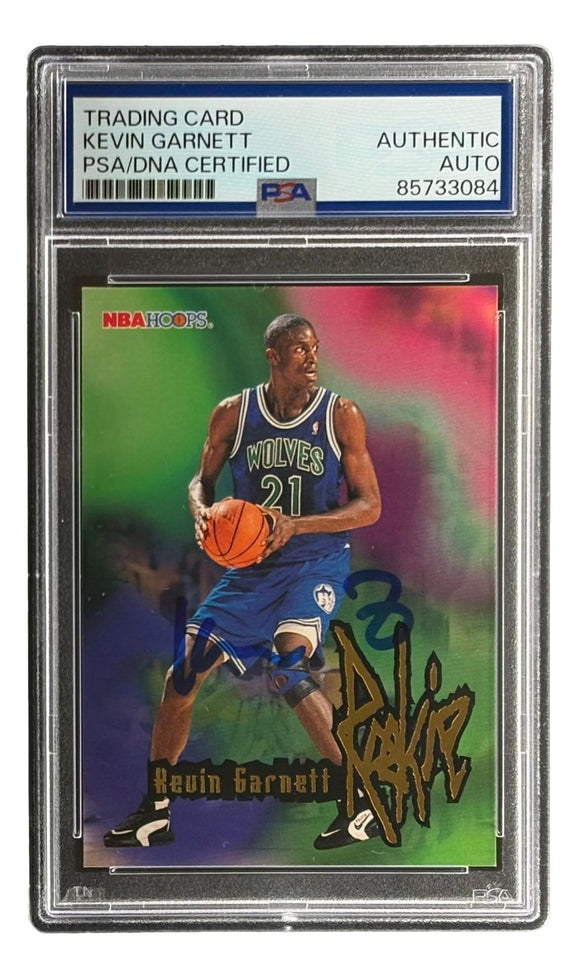 Kevin Garnett Signed 1995/96 Hoops #272 Timberwolves Rookie Card PSA/D ...