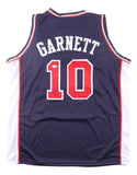 Kevin Garnett USA Signed Navy Basketball Jersey JSA QR